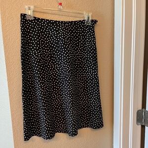 Women's black polka dot skirt size small rayon machine wash